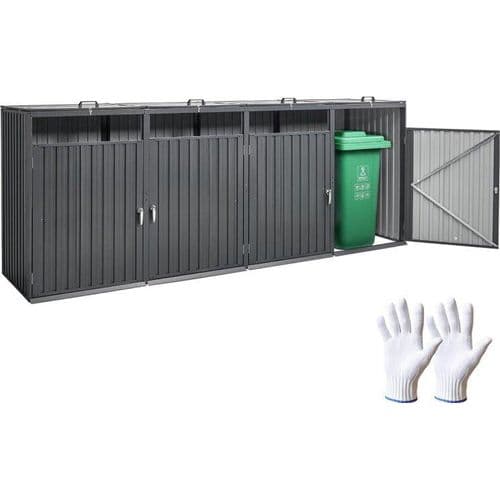 Optimierte Mülltonnenbox - Mülltonnenhaus für 4x 240L Müllcontainer