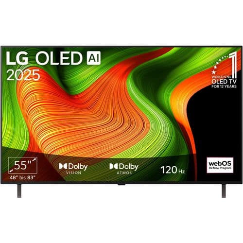LG OLED-Fernseher "OLED55B59LA", Energieeffizienz: F (A-G), schwarz, 55, Fernseher